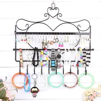 

Storage Rack Iron Art Wall Hanging Storage Hooks Bracelet Rack Display Stand For Earrings Ear Nails Necklaces Bracelets Pendants