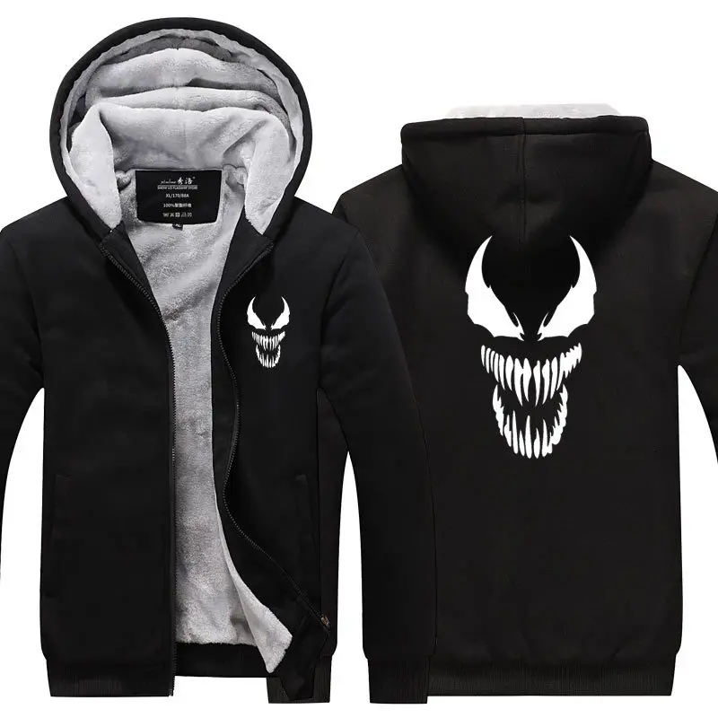 Venom утепленная светящаяся толстовка на молнии Спортивная одежда уличная толстовка с капюшоном тренировочный костюм унисекс верхняя куртка костюмы для косплея