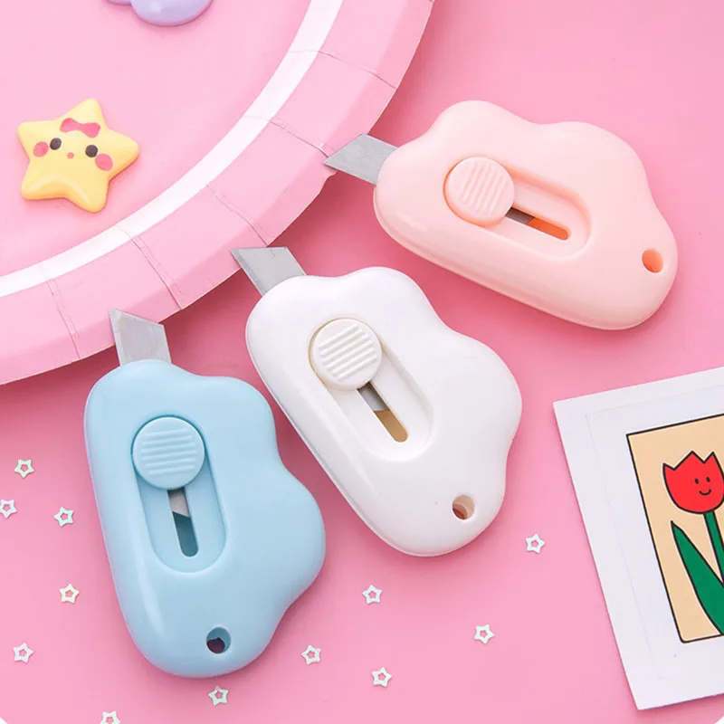 Mini Cloud Utility Knife Stretch Cute Paper Cutter Small Blade Letter Opener Office Stationery Escolar Papelaria