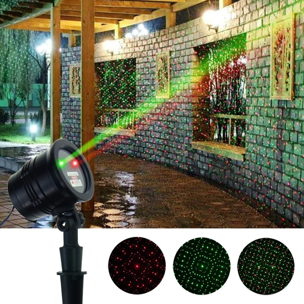 ICOCO 1 шт. водонепроницаемый небесно-звездный лазерный прожектор светильник премиум-серии красный и зеленый лазерный светильник с радиочастотным пультом открытый прожектор светильник