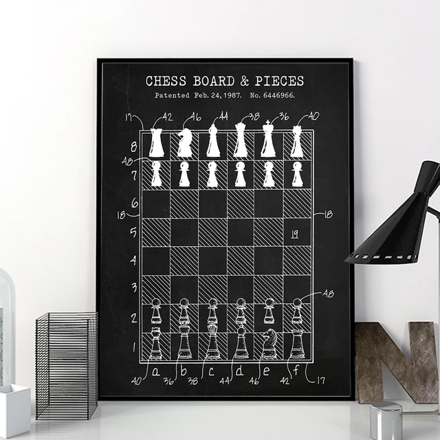 Xadrez mestre presente placa de xadrez patente posters da lona