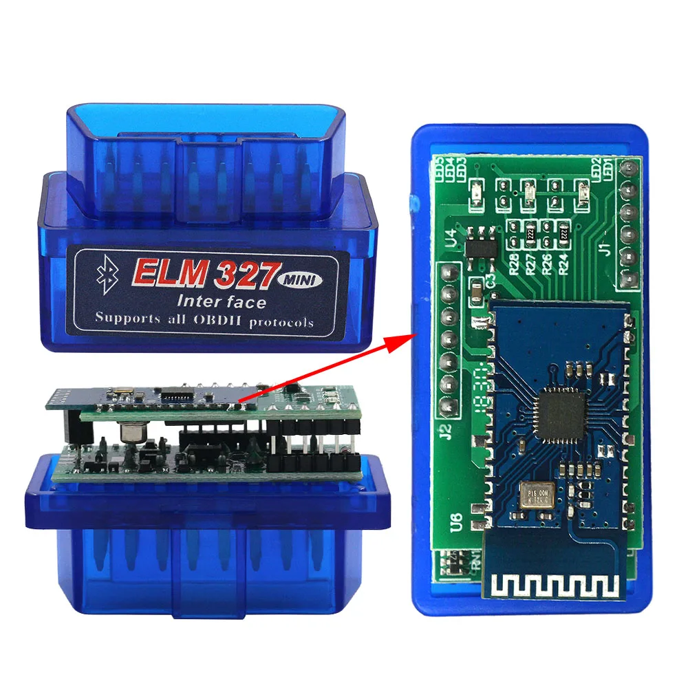 elm327 Pic18f25k80 Bluetooth V1.5 автоматический сканер 2 слоя Pcb Elm 327 25k80 Obdii диагностический сканер аппаратное обеспечение 1,5 Andorid Pc - Цвет: 2 Layer PCB Blue