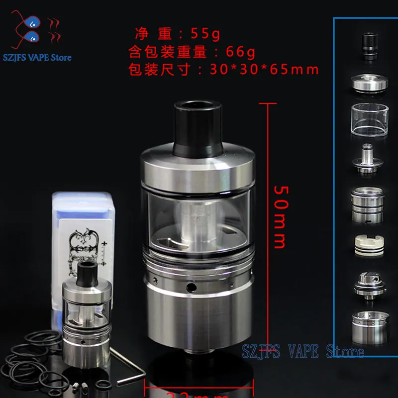 

Sxk MR RTA 22mm single side air flow flavor coil / mtl rta 4ml Capacity 316ss material fit DB mods vs zeus x yftk kylinm gtr rta