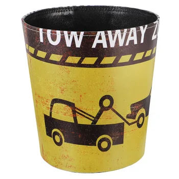 

1pc Retro Waste Container Basket Storage Bin Creative Office Home Trash Can