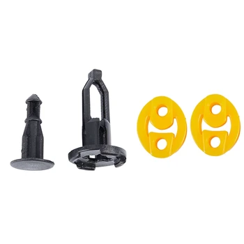 

50Pcs Black Bumper Retainer Clips Fasteners with Rubber 2 Holes Race Car Muffler Exhaust Hanger Bushing 2 Pcs