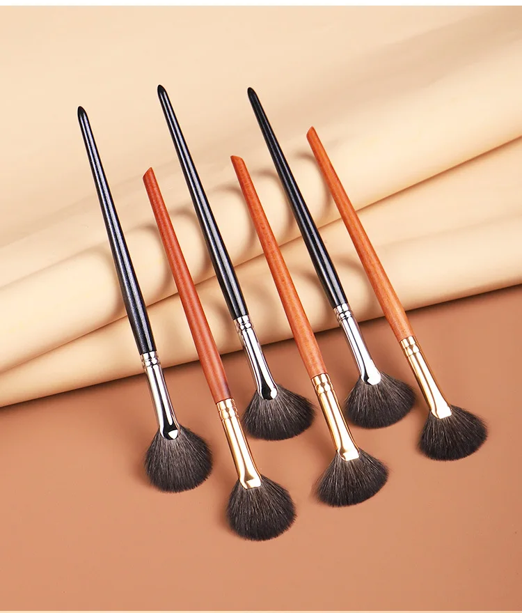 Makeup Brush Set Makeup Brush Makeup Tool Set Makeup Tool 1 piece Small Fan Makeup brushes Highlighter Nose shadow Make up brush Blusher contour exquisite beauty tools Goat hair