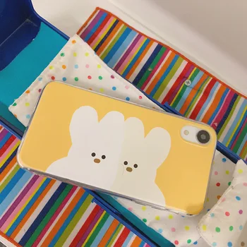 

2020 Yellow Cartoon Cute Rabbit Case For iPhone 11 11PROMAX 11PRO 6 6S 7 8 6SPlus 7Plus 8Plus X XS XSMAX XR Nice Soft Case