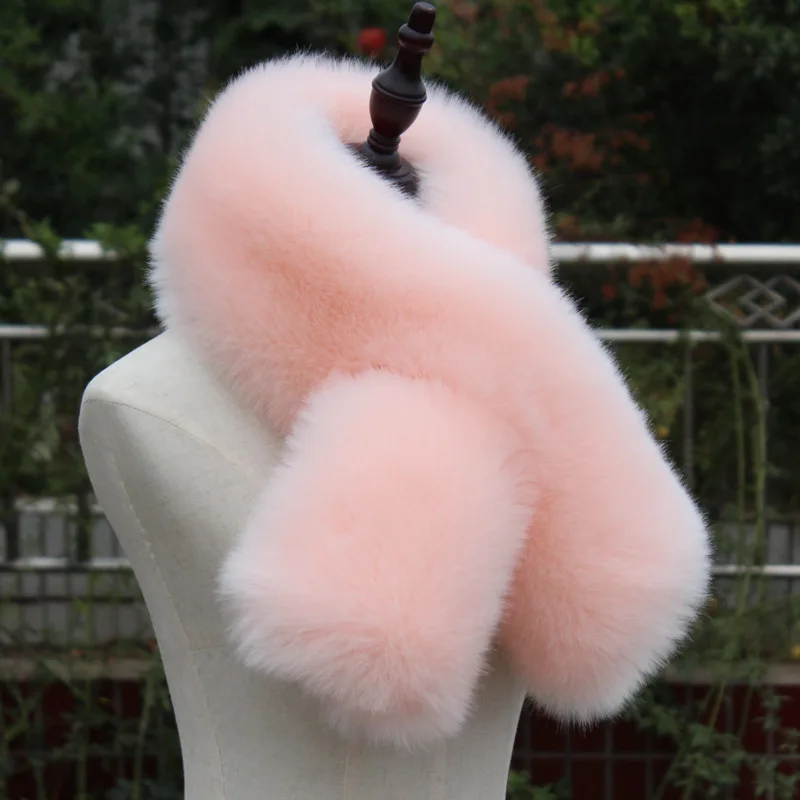 Qearlstar шарф из искусственного лисьего меха для искусственного меха Зимний женский шарф толстый теплый высококачественный разноцветный декоративный роскошный YT07