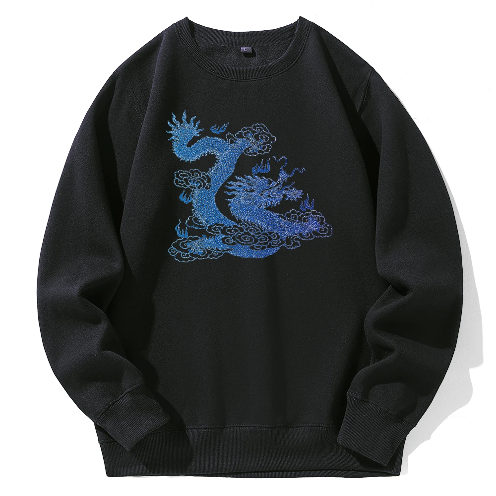 

Толстовка мужская с капюшоном и принтом в виде дракона