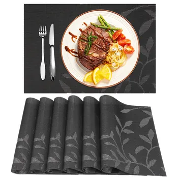 

Set Of 6 Leaves Pattern Place Mats Placemats Wipeable Easy To Clean Table Placemats Set Of 6 for Dining Kitchen Restaurant Table