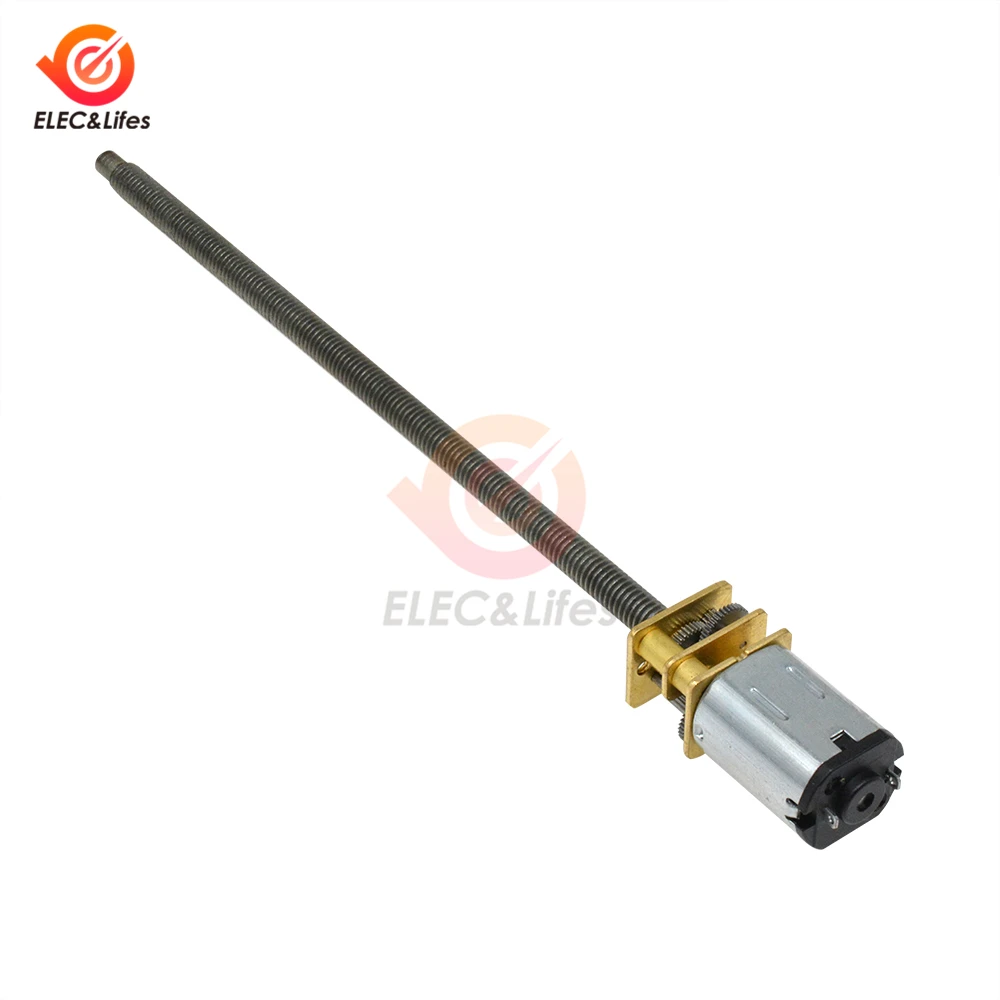 DC 3V 6V 12V 15 30 60 100 150 300 600 800 1000RPM микро металлическая передача мотора с резьбой M4 * 100mm