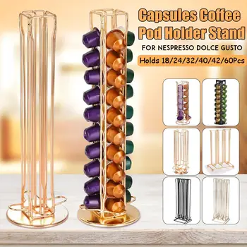 

Practical Coffee Capsule Holder Tower Stand For 18/24/32/40/42/60 Capsules Storage Soporte Capsulas Nespresso Coffee Pod Holder