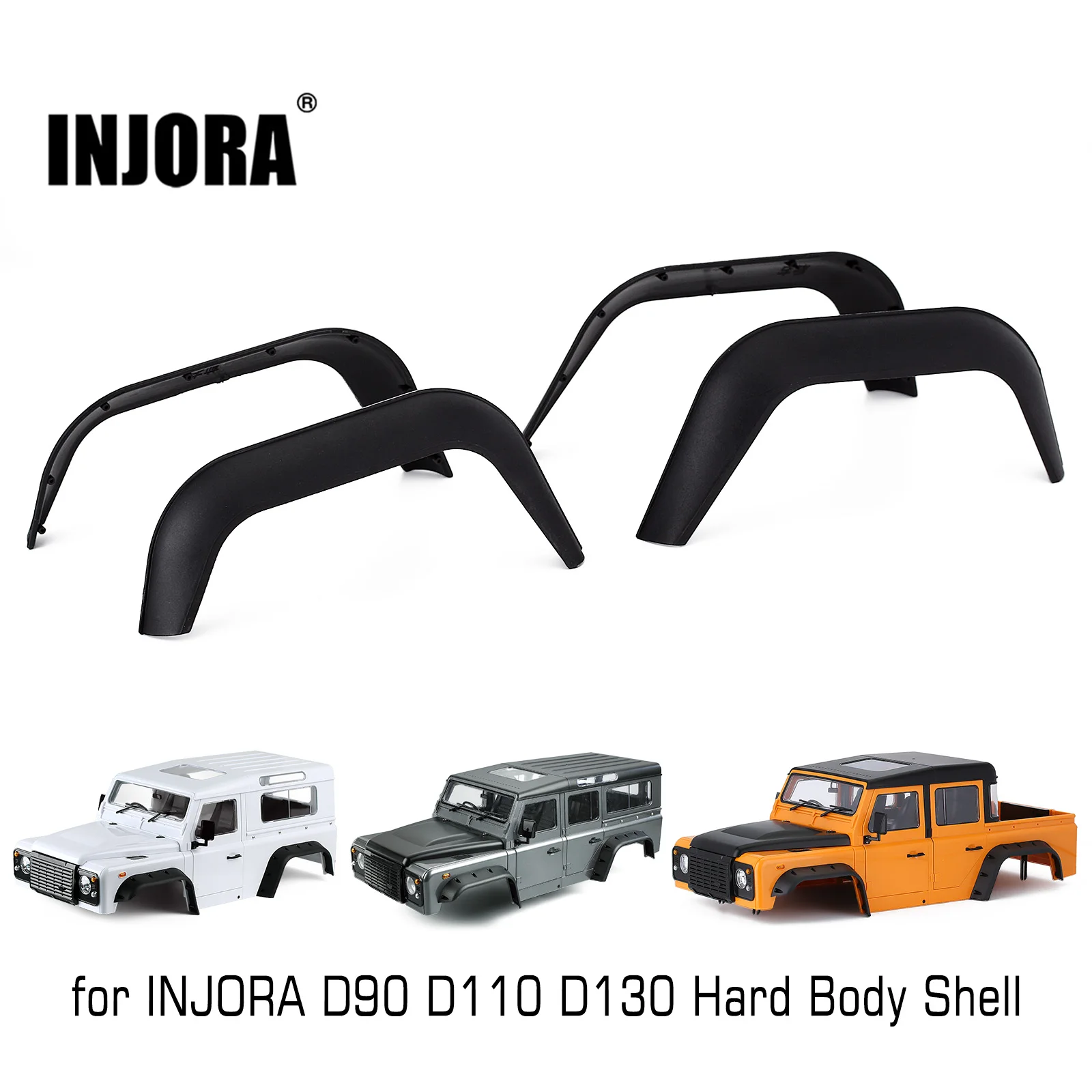 INJORA пластиковые крылышки для 1/10 RC Гусеничный D90 D110 D130 защитный Жесткий Корпус