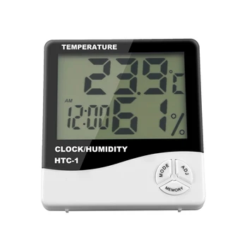 

New Digital LCD Indoor Outdoor Room Electronic Temperature Humidity Meter Thermometer Hygrometer Weather Station Alarm Clock
