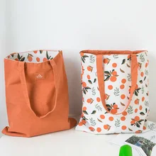 Baumwolle shopper stoff doppelseitige dual-use-Hand tasche baumwolle und leinen tasche handtasche einkaufstasche lagerung tasche lebensmittel tasche