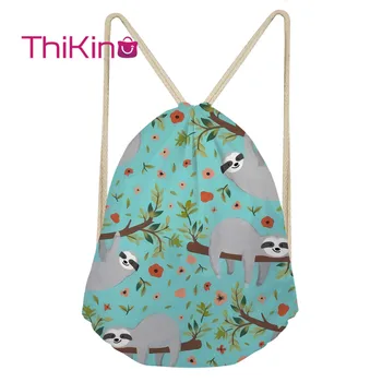 

Thikin Cute Sloth Casual Sack Drawstring Bag for Women Travel Backpack Toddler Softback Lady Beach Mochila DrawString Bag