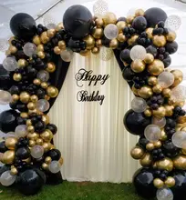 Aliexpress - 147pcs Black Gold Balloon Garland Arch Kit Gold Chrome Transparent Polka Dot Latex Globos for Wedding Birthday Party Decoration