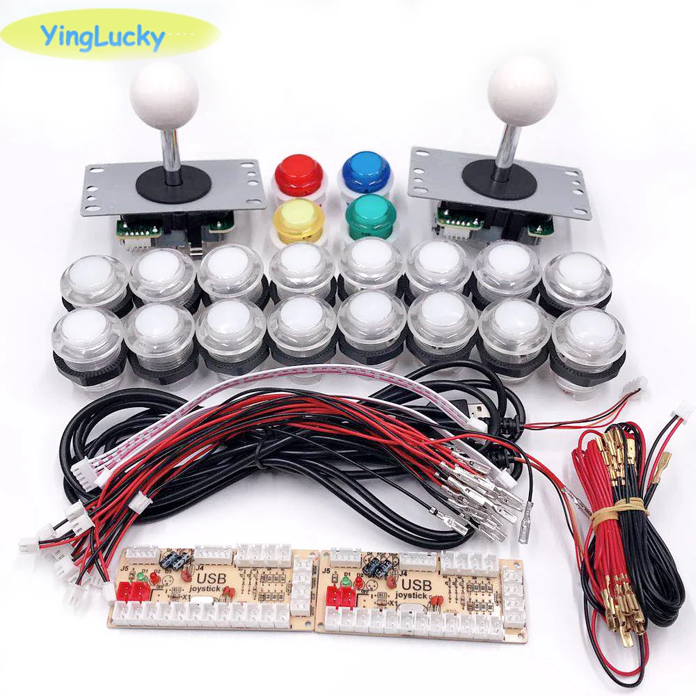 2-Player Arcade LED Buttons and Joystick for Mame Machine Replacement Parts Kit