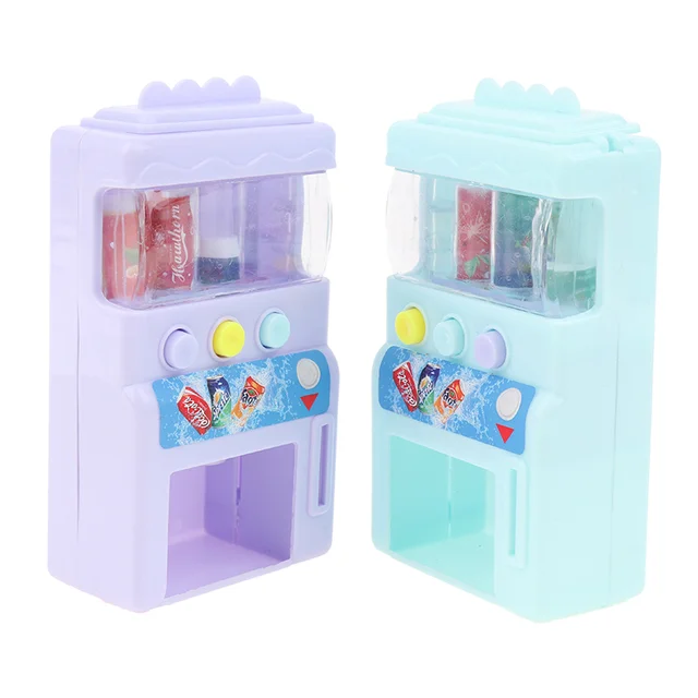 Dollhouse Miniature Food Kids Puzzle Toys Mini Beverage Candy Vending Machine Mini Drink Candy Vending Machine Kitchen 3