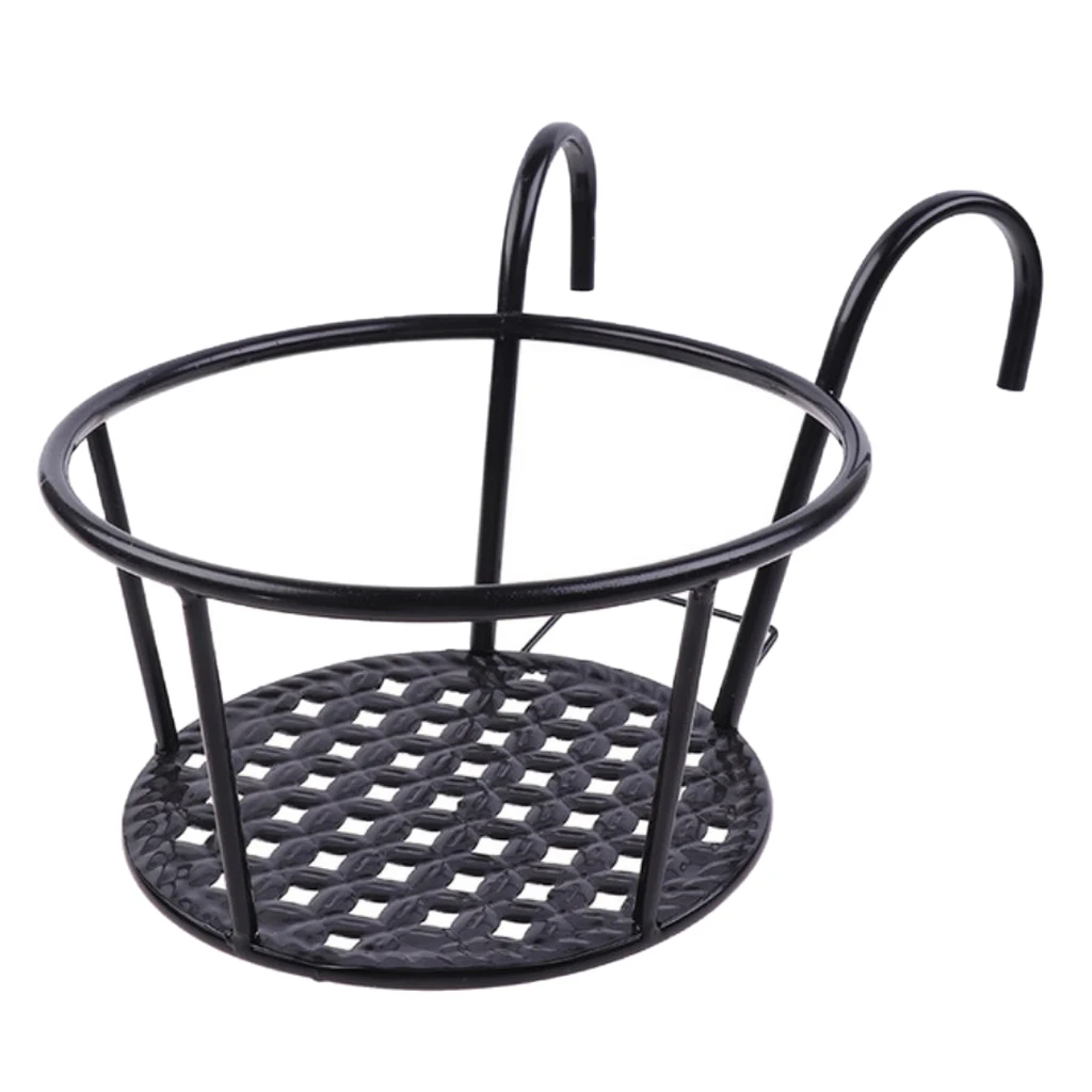 Heavy-duty Potted Flower Hanging Basket Rack Holder Iron Art Garden Decor