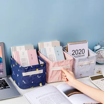 

1Pcs Durable Multicolor Sundries Storage Basket Home Organizer High Capacity Desktop Storage Box Cartoon Pattern