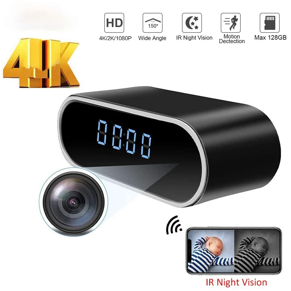 4K Wifi камера часы микро рекордер безопасность ночное видение Обнаружение