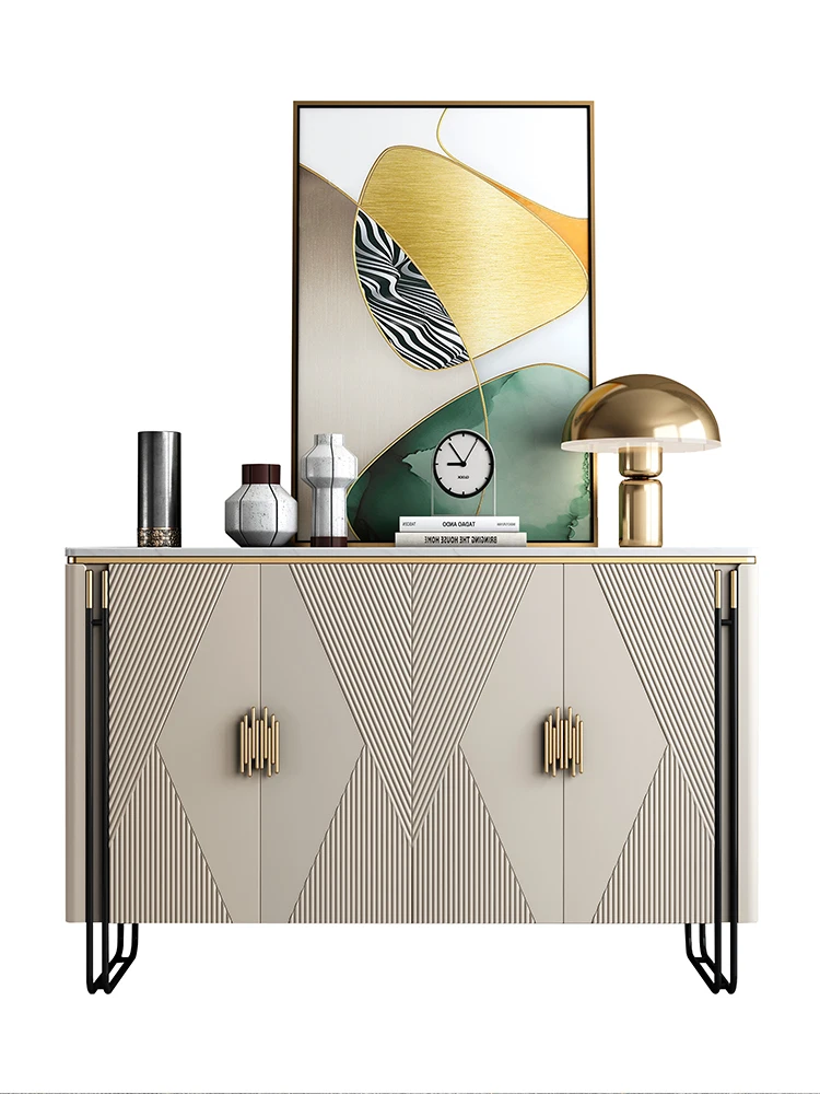 TTItalian-Style Home Entrance Cabinet Light Luxury Stone Plate Sideboard Modern Minimalist Living Room DecorationHallway |
