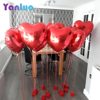 

18inch 5pcs Rose Gold Red Heart Foil Balloons Valentines Wedding Decoration Helium Balloon Boy Girl Birthday Party Supplies