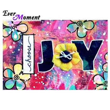

Ever Moment Diamond Painting Decoration For Home Joy Flower 5D DIY Full Square Mosaic Diamond Embroidery Bead Artwork S2F2322