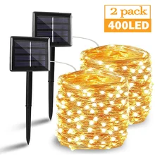 Guirlande solaire LED imperméable, 8 modes, 7M 12M 22M, décoration de jardin, fête de noël, féerique, vacances 