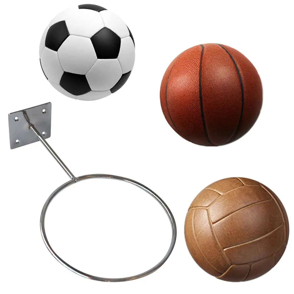 Wall Mounted Sports Ball Holder Rack Display Iron Basketball Holder