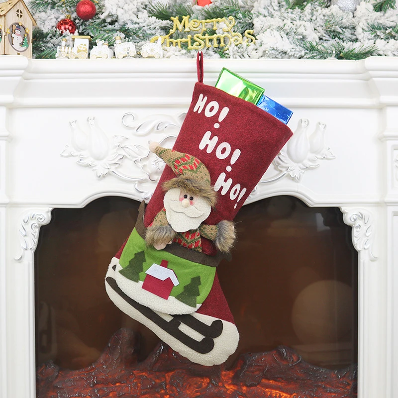 

Christmas Party Hanging Decor Snowman Sock Banner Xmas Supply Gift Accessory