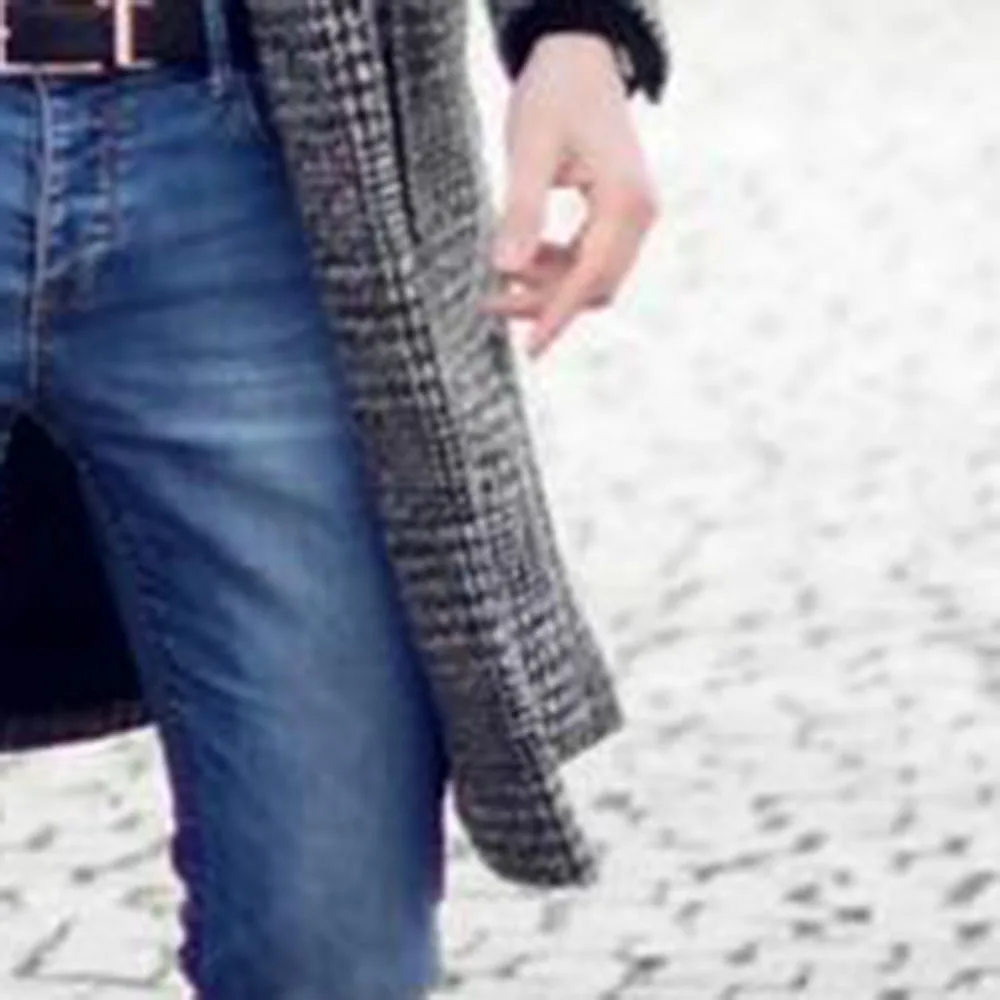 Flash Sale Men Fashion Plaid Wool Blends Office Causal Single Breasted Turndown Collar Thick Retro Plus Size Long Winter Coat M-3XL Gray