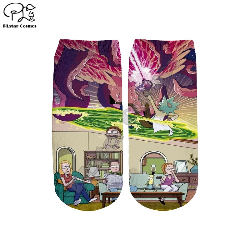 PLstar Cosmos/Лидер продаж, аниме Рик и Морти, 3 пары носков с героями мультфильмов для женщин, мужчин, мальчиков и девочек, сезон лето-осень, забавные короткие носки до щиколотки, стиль-7