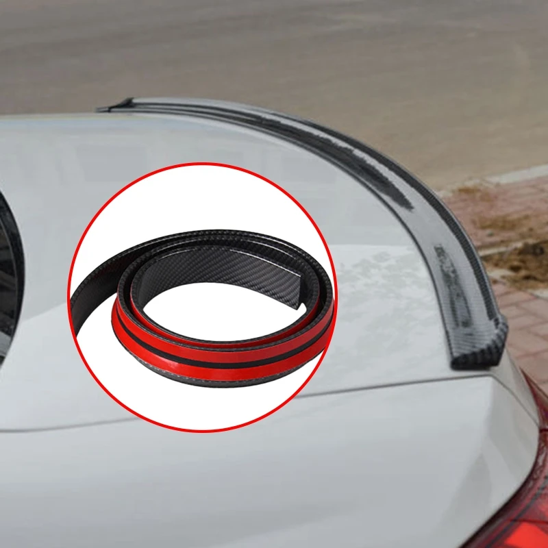 3D Rear Roof Trunk Spoiler Wing Tail Lip 4.9Ft Universal Carbon Fiber Look Trim | Автомобили и мотоциклы