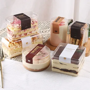 

10pcs Net red chocolate candy biscuits snack packaging boxes creative PS hard plastic box handmade cake box baking supplies