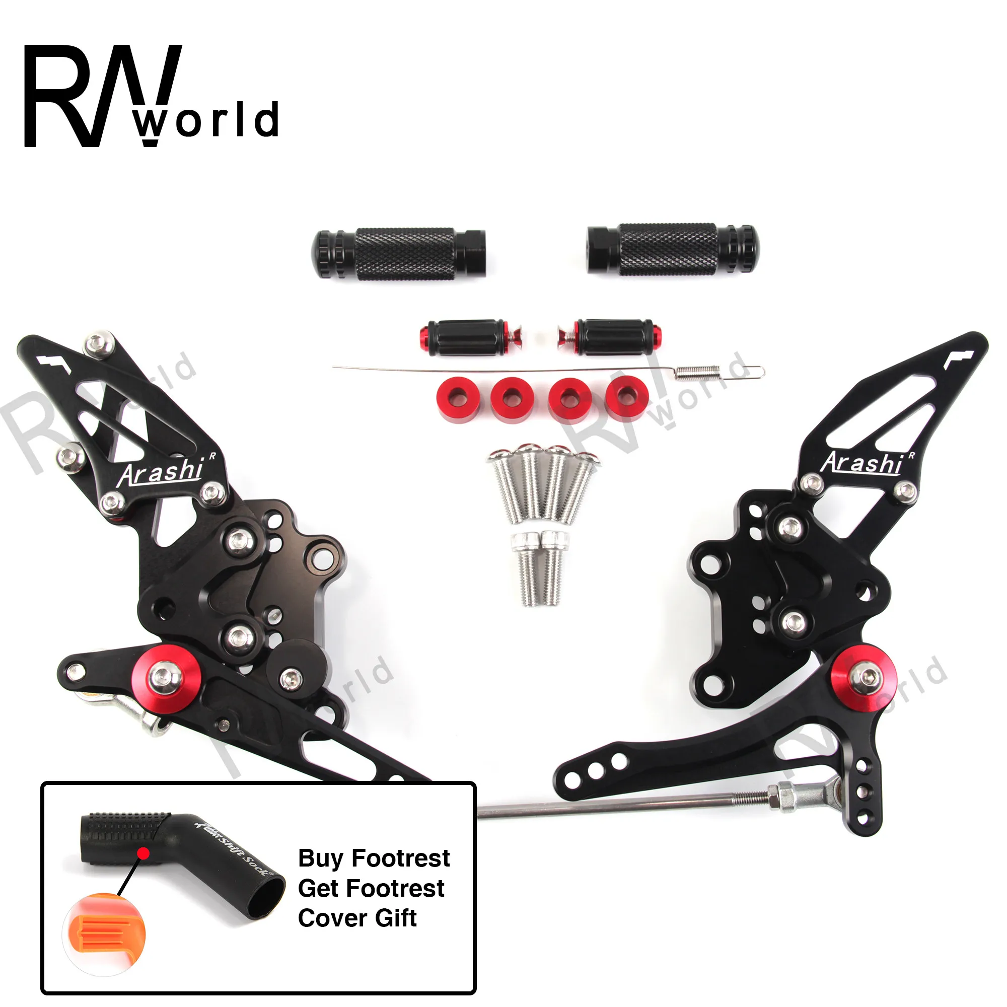 NINJA 300 CNC Adjustable Rearset Rear Rest Footrest Foot Pegs For KAWASAKI NINJA300 EX300A EX300B ABS 2013 2014 2015 2016 2017 | Автомобили
