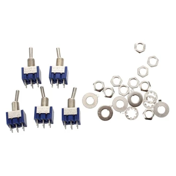 

HOT 5pcs 3 Position 2P2T DPDT ON-OFF-ON Miniature Mini Toggle Switch with 10Pcs 6 Pin 3 Position DPDT Panel Slide Switch