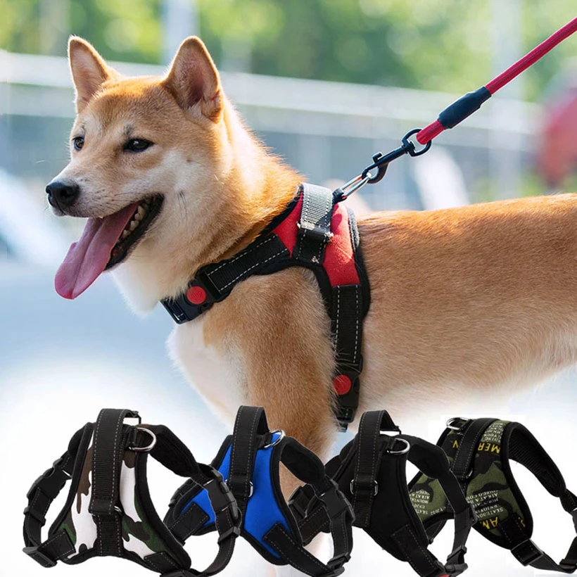 Soft Adjustable Training Dog Harness Vest Pet Large Dog Walking Outdoor Harness For Medium Dog