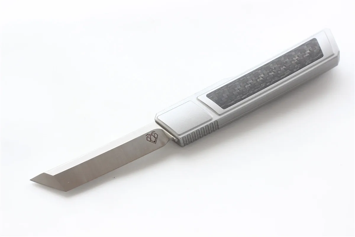 Высокое качество VESPA D2 лезвие рыхлитель нож, Ручка: 7075 алюминий+ CF, выживания на открытом воздухе EDC Охота тактический инструмент ужин кухонный нож - Цвет: Silvef T E