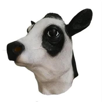 

Realistic Novelty Halloween Animal Costume Party Latex Bull Cow Head Mask 2020 Hot