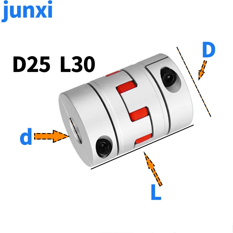 GS GR D25L30 Three Jaw Coupler Aluminium Plum Flexible Shaft Coupling Motor Connector CNC Flexible Coupler 5/6/6.35/8/10/12mm