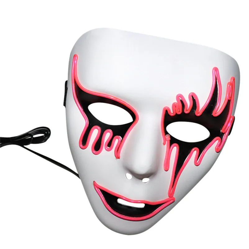 Mask halloween Party Sound Reactive LED Mask Dance Rave Light Up Adjustable Mask Rave Adults maskeren dropshipping S18#N (12)