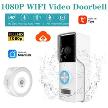 Tuya – sonnette vidéo sans fil 1080P HD, interphone étanche IP65, Vision nocturne IR, batterie intégrée, caméra 4800mah