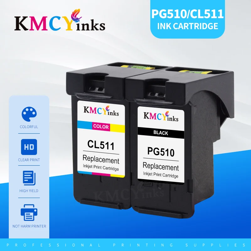 Kmcyinchiostri Pg510 Cl511 Sostituzione Per Canon Pg-510 Pg 510 Cl 511 Cartuccia D'Inchiostro Pixma Mp250 Mp280 Ip2700 Mp240 Mp270 Mp480 Mx320