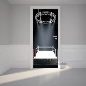 

Sticker On The Door Self Adhesive Wallpaper Diy Boxing Ring Print Picture Wall Art Home Decor Mural Wardrobe Renovation Decal