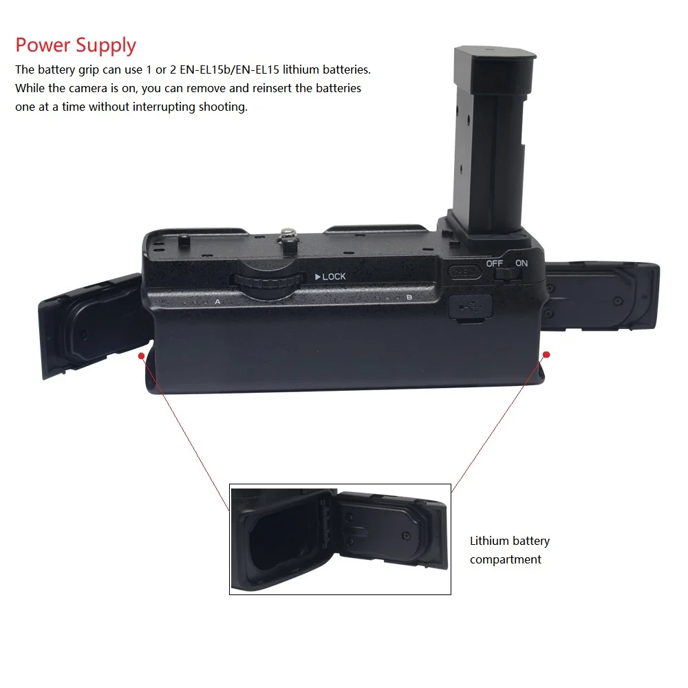 Mcoplus BG-Z6 Z7 Vertical Battery Grip Holder Built-in 2.4G Remote Control for Nikon Z5 Z6 Z7 DSLR Camera Replacemwnt MB-N10