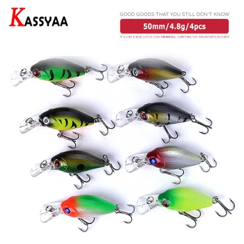 

8pcs Crankbait Hard Fishing Baits 5cm 4g Wobblers For Pike Quality Lifelike 3D Fake Lures Clasical Cheap Jerkbait For Fishing