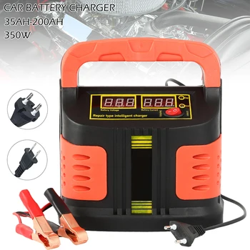 

Full Automatic Car Battery Charger 350W 12V/24V 35Ah-200Ah 14A Adjust LCD Fast Power Charging for Motorcycle Auto Power Supply