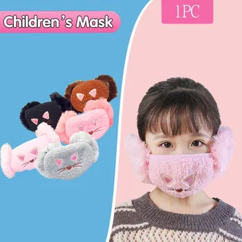 

Mascarilla Plush Warm Face Mask Winter Cartoon Ear Mask Kids Mask Prints Washable Mask For Kids Face Mask Mouth Caps Washable